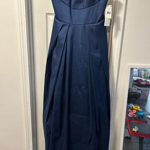 Aidan Mattox Navy Strapless Ball Gown NWT with pockets